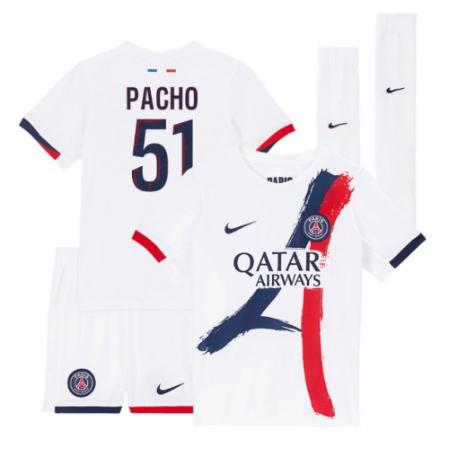 Dres Paris Saint-Germain Willian Pacho #51 Gostujuci za djecu 2024-25 Kratak Rukav (+ kratke hlače)